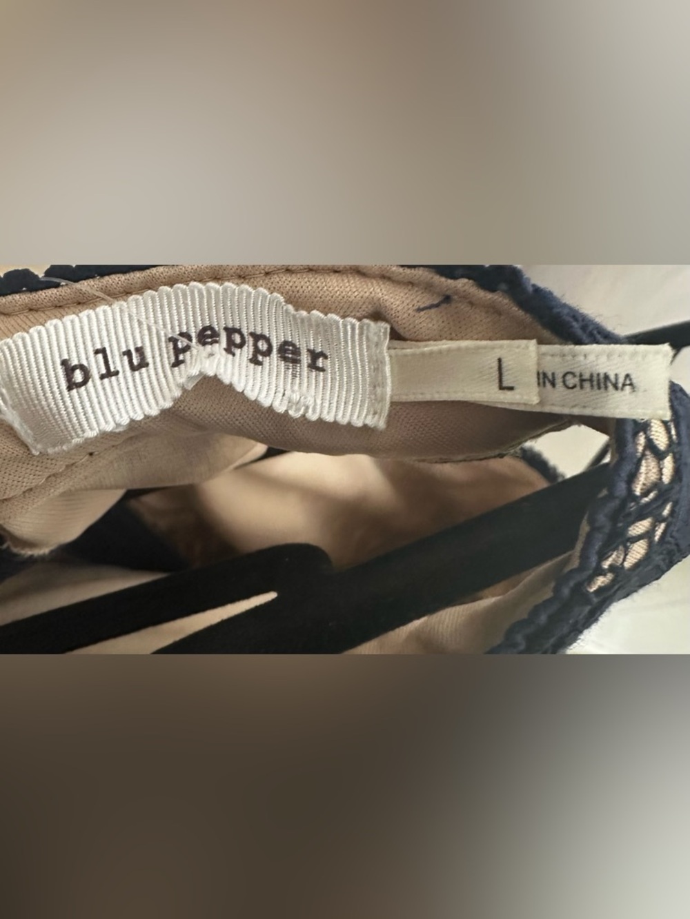 Anthropologie Blu Pepper Navy Lace Halter Skater Dress - Picture 3 of 5